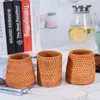 Storage Bottles Pencil Holder Stationery Rattan Bucket Dinner Knives Forks Tableware Box Home Baskets Desk Organizer