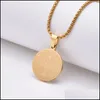 Pendant Necklaces Luxury Designer Jewelry Necklace Stainless Steel Pendant Diamonds Gold Round Mens Pendants Necklaces Drop D Dhgarden Dhcle