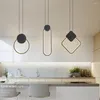 Pendellampor moderna nordiska minimalistiska vit svart lampa l￥ngtr￥d dimbara led lampor tak h￤ngande f￶r s￤ngen levande dekor