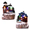 Obiekty dekoracyjne figurki świąteczne scenę śnieżną wiejską wioskę z lekkim światłem koncernowym Święty Mikołaj 221129