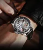ساعة Wristwatches Hanboro Men's Watch Watches Mechanical Full Trend Trend Wristwatch Flywheel Floyseel Pluminous Luminous للرجال