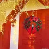 Couronne de fleurs décoratives de noël rouge, Champagne, or, fenêtre, porte, décoration murale, fournitures de fête de vacances à domicile