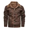 Couro masculino falso outono inverno lapela grande casaco jaqueta casual moda motocicleta solta jaquetas outwear velo grosso blusão 221128