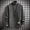 Herrtröjor vinter toppkvalitet turtleneck tröja tjock varm pullover casual s hög hals stickad male julhoppare 221129