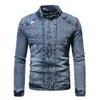 Erkek Ceketler Denim Moto Biker Jean Sonbahar Kış Moda Katı Plus Velvet Stand Yakası Sabitlik Ceket 221129