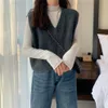 여자 스웨터 2020 스프링 클라스 틱 빈티지 알스 테스트 느슨한 소매 소매 vhals 여성 니트 탑 최신 유행 한국 패션 조끼 여성 J220915