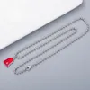 Fashion jewelry necklaces 925 silver cuban link chains enamel red pink steel little ghost pendant necklace charm men women designe3559295