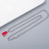 Mode smycken halsband 925 silver kubanska länkkedjor emalj röd rosa stål litet spöke hänge halsband charm män kvinnor designer dubbel G bokstav par presenter