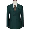 Men's Suits Blazers Green Double Breasted Formal Men Suit Jacket Custom Made Slim Fit Wedding Groom Coats Solid Color Blazer Hombre 6XL 221128