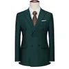 Costumes pour hommes Blazers Vert Double Boutonnage Formel Hommes Costume Veste Sur Mesure Slim Fit Mariage Marié Manteaux Solide Couleur Blazer Hombre 6XL 221128