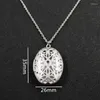 Pendant Necklaces Fashion Open Shell Shape Po Frame Jewelry Hollow Out Oval Locket Necklace Women Accessories