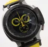 한정판 쿼츠 검은 케이스 크로노 그래프 시계 남자 노란색 T- 레이스 손목 시계 포르타틸 시계 시계 고무 밴드 스트랩 Couturier 1853 Montres de Luxe