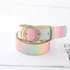 Cintos cinturões geométricos ajustáveis ​​cinturão cinto mulheres doces estilo arco -íris coranda de coloração adolescentes diariamente