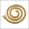 Catene 618 mm di larghezza in acciaio inossidabile oro cubano Miami collane a catena zircone scatola di blocco grande pendente di consegna di gioielli pesanti Dhgarden Dhctv