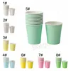 10 unids/set taza desechable colorida 250 ml bebidas de fiesta copas de vino jardín de infantes DIY taza de papel hecha a mano hogar cocina taza de café BH8039 TYJ