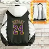 Mens Ceket Kış Paltosu Bryant 24 Hoodie Siyah Mamba Erkekler Ceket Basketbol Hırka Sportman Moda Rüzgar Düzelti Kırıcı Katlar 221129