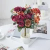 Decorative Flowers 5 Bundles Pink Peony Bouquet Artificial High Quality Home Decoration Accessories Table Setting Wedding Flower