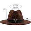 Berets 6pcs Leopard Print Cowboy Hat Fedoras в масте -мужской женской кепке мужская кепка женского