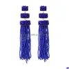 Dangle Lustre Long Boho Perle Gland Dangle Boucles D'oreilles Pour Femmes Vintage Bohème Goutte Bijoux Déclaration Cadeau De Noël Livraison Dhr2V