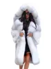 여자의 모피 가짜 겨울 패션 후드 가드 코트 여성 S 중간 길이 느슨한 따뜻한 재킷 여성 S xxxxl 221128