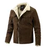 Vestes d'hiver pour hommes, manteau polaire chaud en velours côtelé, peluche, mode coréenne, Streetwear moto 221129