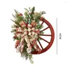 Fleurs décoratives guirlandes de pommes de pin de noël réutilisables bricolage guirlande ornements exquis roue en bois rotin maison fête fournitures
