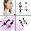 Dangle Chandelier Cute Ballet Girl Earrings For Womens Trendy Glitter Acrylic Chic Fairy Drop Earring Fashion Jewelry Summe Dhgarden Dhnpl