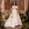 Tiered Tulle Boho Wedding Dress Strapless Ruffles Bohemian Bridal Gowns Beach Bride vestido de novia