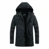 Mens Down Parkas Winter Jacket Fleece Hood 두꺼운 따뜻한 파카 남자 모피 코트 남성 가을 아나 락 긴 검은 빈티지 군 윈드 브레이커 221129