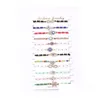 Bracelets De Charme 12 Pcs / Ensemble Bleu Evil Eye Bracelet Tissé À La Main Pour Les Femmes Cristal Croix Coeur Tortue Charme Perles Corde Chaîne Chaîne Adjus Dhvhp