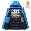 Mens Down Parkas Winter Outdoor Jet Ski Snow Warm Jacket Coat Outwear Brand Casual Hat Waterproof Thick Fleece Parka 221129