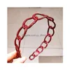 Headbands Candycolored Shiny Hairband Solid Color Plastic Ladies Toothed Hair Accessories Drop Delivery Jewelry Hairjewelry Dhrtm