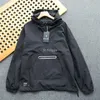 Mens Jackets Windproof and Waterproof Loose Half Zipper Placket Pullover Hooded Niche Autumn Winter Fashion Coat 221129