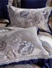 Sängkläder uppsättningar 4 6 10st Blue Silver Luxury US Queen King Size Cotton Bed Flat Sheet Sprid Satin Däcke Cover Juego de Cama 221129