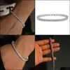 Charm Bracelets Fashion Designer Sqaure Cz Paved Tennis Bracelet Bangle Hip Hop Jewelry Iced Out Mens Chain For Men Drop Deli Dhgarden Dhhfy