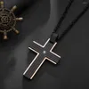 Anhänger Halsketten Schwarz und Roségold Cross Herren Halskette Strass Edelstahl Gebet Männlich Schmuck Geschenk 24 Zoll