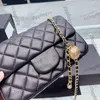 CC Borse Luxury Brand Cross Body Donna francese Classic Mini Flap Sqaure Agnello Crush Gold Ball Metal Matelasse Borse Sac