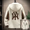 Mens Jackets Top Grade Lamb Velvet Jacket Casual Hooded Zipper Coats Fashion Warm Wool Male Winter Thick Designer Clothing 221128