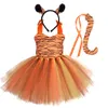 Хэллоуин животный косплей костюм для детской лесной темы коров Tiger Giraffe Leopard Zebra Dutu Dress Draves Performance Dance Sets FS7837