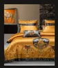 Beddengoed sets Europees aristocratisch goud vintage brokaat Egyptisch katoen geborduurde luxe set quilt dekbed beddenbekleding 221129