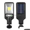 Solar Street Light Cob LED Wall Lamp Pir Motion Sensor Waterproof Outdoor Garden Lights Remote Control Drop Deliv DHXDR