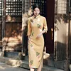 Roupas étnicas modernas Cheongsam Mulheres longas QIPAO Vestido chinês qi pao Party vintage Elegante camurça de alta qualidade melhorada