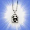 Pendant Necklaces Wholesale 10 Lock And Skull Necklace 3D Die-cast Alloy Hip Hop Retro European American Accessories