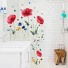 Fönster klistermärken röd blomma glas dörr statisk klistermärke fjärilsfiler vardagsrum sovrum badrum hem dekoration vägg modern dekal