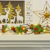 Pine Cone Christmas String Lights 20 LED Battery Operated Garland with Red Berry Fairy for Indoor Outdoor Xmas Fireplace Mantel Decorations