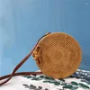 Вечерние сумки Amberler Summer Women Women Beach Rattan Smoudgs Smods Circular Crossbody Bag Случайная круглая солома