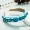 Headbands Mti Color Diamond Headband For Woman Luxury Hand Made Crystal Beaded Hairband Bridal Wedding Hair Accessory Drop Delivery Dhm02