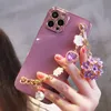 Custodie di lusso Glitter Camelia Gemma Bracciale Fiore Ciondolo Custodie per telefoni per IPhone 14 Pro MAX 13 12 mini 11 XS XR X 7 8 Plus Cover Coque