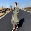 معاطف الخندق للسيدات أزياء Windbreaker ملابس 2022 ربيع الخريف الأكمام الطويلة متوسطة الطول معطف الإناث المعطف النحيف H2326