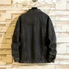 Kurtki męskie Japonia styl dżinsy czarne dżinsowe pop-streetwear Cool Man Płaszcz Wielki rozmiar M-5xl Bombowca dla mężczyzn 211129
